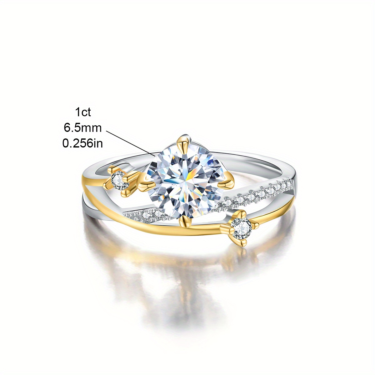Women's 1ct Moissanite Promise Wedding Engagement Ring